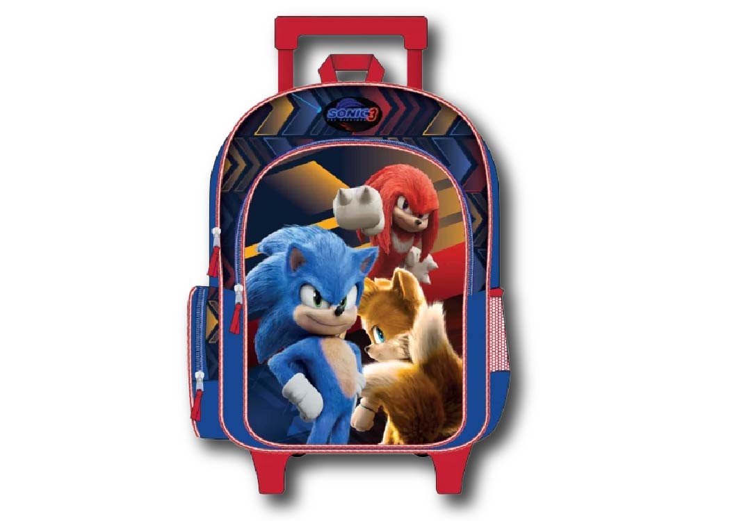 MOCHILA ESCOLAR C/RUEDAS 16 SONIC 3D JM